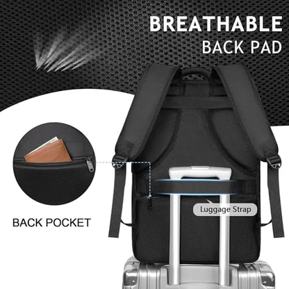 MATEIN Carry on Backpack, 40L Flight Approved Large Travel Laptop Backpack, 17 Inch Water Resistant Luggage Computer Daypack College Weekender Overnight Bag for Men & Women, Black - color: Black, size: X-Large