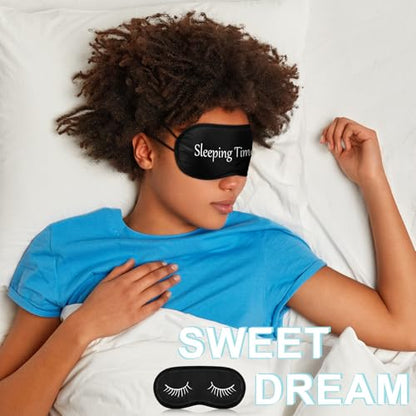 Eurzom 20 Pieces Funny Sleeping Eye Mask Bulk with Adjustable Strap Sleep Blackout Eye Mask for Night Blindfold Cover for Spa Women Men Adult Pajama Party Favors(Black) - color: Black