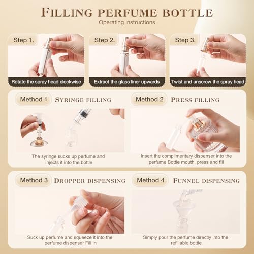 kuangre 10ml Atomizer Perfume Spray Bottle, Empty Cologne Dispenser, Portable Sprayer Travel Essentials for Many Scenes Gifts. - color: White-10ml