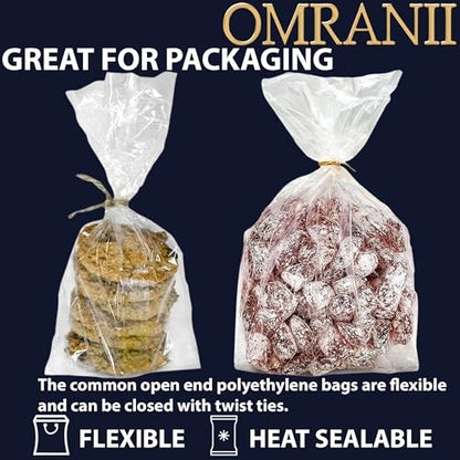 Clear Gusseted Bags 0.75 Mil, 8" X 4" X 12" & 500 Bags| LDPE Material, For Food Packaging, Storage & Display | Heat Sealable Plastic Bag, Ideal for Bakery, Deli, Snacks, and Commercial Use - size: 8" X 4" X 12" & 500Bags