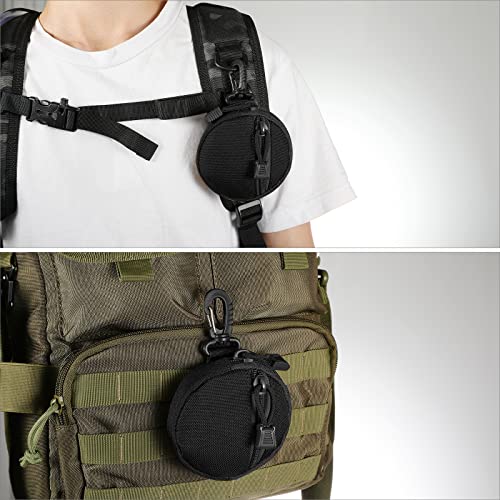 FRTKK 2 Pack Tactical Compact EDC Pouches Military Molle Utility Pouch Accessories Organizer Pouch Coin Purse Keychain Pocket Credit Card Holder Waist Pack - color: Black