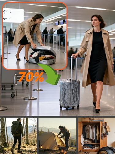 Vacuum Storage Bags For Travel,2 Pack 24L XLarge Vacuum Seal Bags For Clothing Travel,Vacuum Bags With Cordless Pump,Recycled IP68 Waterproof Vacuum Travel Bags for Suitcase and Backpack