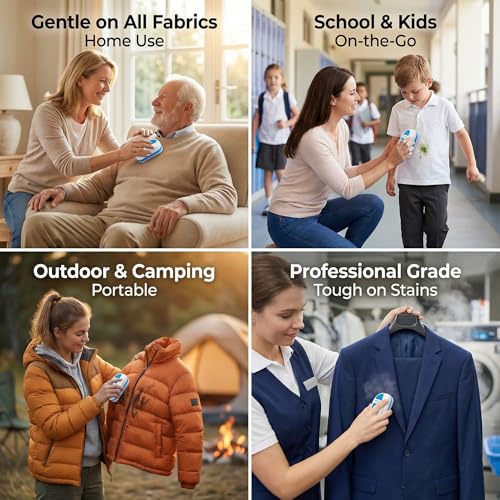 Instant Down Jacket Cleaner Pen & Wipes | Erases Tough Stains from Drinks, Oil, Sweat & More | Portable No-Rinse Spot Cleaning Kit for Coats & Outerwear, Saves from Costly Washes