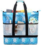 JIANYA Beach Bag Women Waterproof Sandproof Beach Tote Bags with Cooler Top Zipper Large Totes for Pool Travel Daily - color: Bubble Sea Turtle