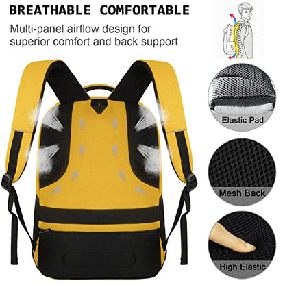 Volher Laptop Backpack,Business Travel Anti Theft Slim Durable Laptops Backpack,Water Resistant College Computer Bag for Women & Men Fits 15.6 Inch Laptop and Notebook-Yellow - color: Yellow, size: 15.6 Inch, style: Laptop