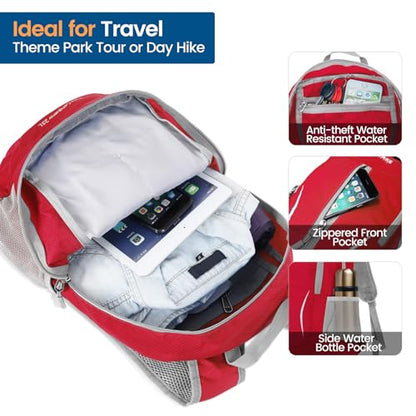 ZOMAKE Ultra Lightweight Packable Backpack 25L, Foldable Hiking Backpacks Water Resistant Small Folding Daypack for Travel(Red) - color: Red