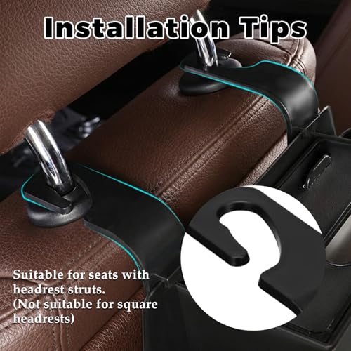 4-in-1 Car Organizer Back Seat,Upgraded Multifunctional Back Seat Car Organizer,Partition Design,Multi-Hanging Storage Box with 2 Cup Holders,Tissue Box, for Hold Mobile Phone(Black)