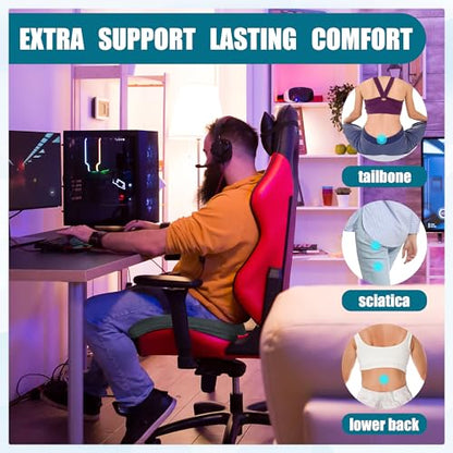 BALAPET Ultra Soft Gaming Chair Cushion for Long Sitting Gamers,Tailbone Pain Reduce Cushion for Office Chair(Gray) - color: Gray