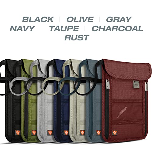 Lewis N. Clark RFID Blocking Stash Neck Wallet, Travel Pouch + Passport Holder for Women & Men, Navy - color: Navy