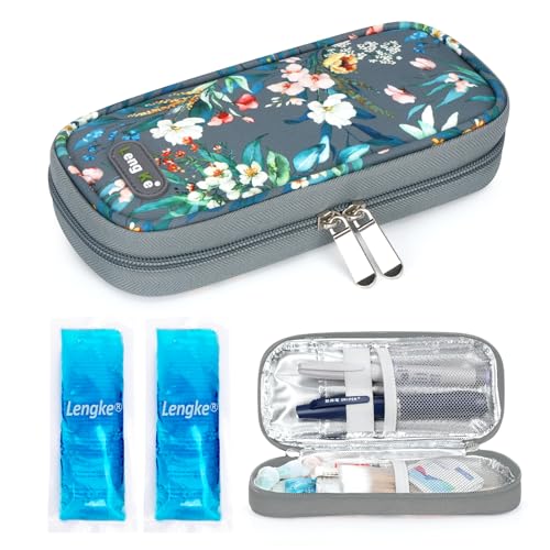 YOUSHARES Insulin Cooler Travel Case - Portable Refrigerated Medicine Case for Insulin Pen, Medication and Diabetic Supplies with 2 TSA Approved Ice Pack - color: Camellia Grey