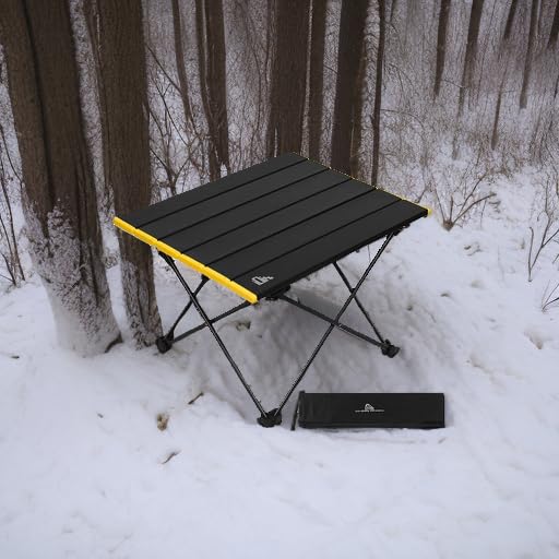 iClimb Ultralight Compact Camping Folding Table with Carry Bag (Black - S) - color: Black, size: Small