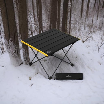 iClimb Ultralight Compact Camping Folding Table with Carry Bag (Black - S) - color: Black, size: Small