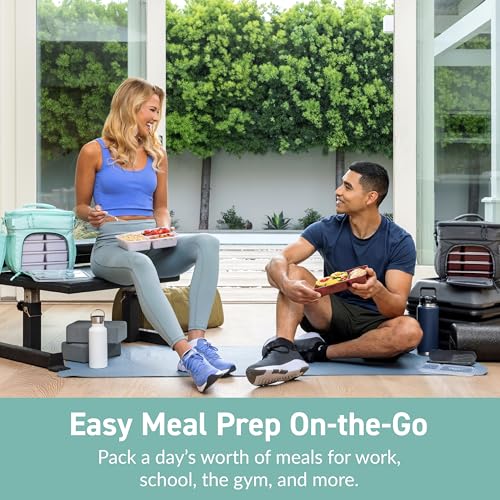 Bentgo Prep Deluxe Insulated Multimeal Bag - Lunch Box Bag, Holds 5 Meals, Premium Insulation up to 8 Hrs, Durable, Water-Resistant - Large Capacity For Adult Meal Prep (Coastal Aqua) - color: Coastal Aqua