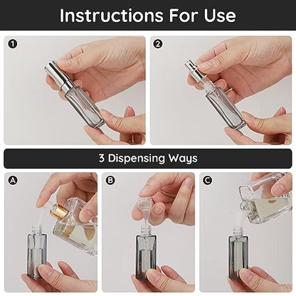 Segbeauty 10ML Empty Perfume Bottles, 10pcs Mini Refillable Atomizer, Portable Leak-proof Glass Spray Bottles for Travel Sample Dispenser - color: Gray, style: Mini Bottle Set