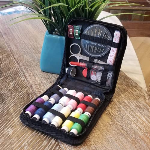 ARTIKA Travel Sewing Kit, 59-Piece Portable Kit for Travel, Includes Scissors, Thread, Tape Measure - Sewing Accessories and Supplies - style: Sewing kit 59 PCS