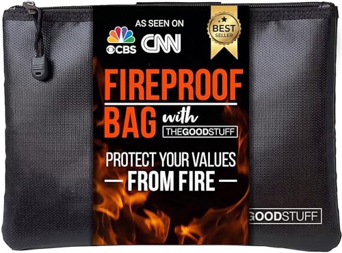Fireproof Money Bag for Cash (10" x 13") – Waterproof Document Holder with Zipper, Protects Important Papers, Passports & Valuables from Fire & Water – Secure Storage for Home, Office & Travel - style: Cash Bag