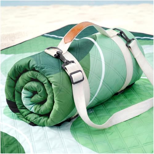 Genovega Waterproof Beach Blanket Picnic Outdoor Mat Rug Women Men Teacher Graduation Preschool Kindergarten Pre K Prek Middle High School First Year 1st 2nd 3rd 4th 5th Grade Thank You Cool - color: Wave Green