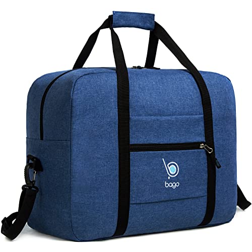 Bago Personal Item Travel Bag For Airlines - Fits As 18x14x8 inches Travel Bag Spirit & Frontier Airlines - Foldable Duffle Bag For Travel - Personal Item Bag Small Carry On Bag For Air Travel - color: SnowDepBlue