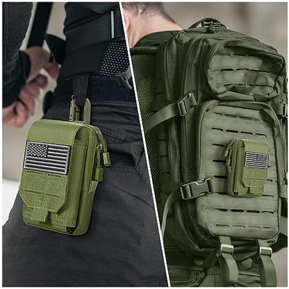 SOWHUP Tactical Molle Pouch Cell Phone Pouch Holster Small Utility EDC Pouch Gadget Organizer Bag - color: Army Green1