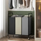 3 Section Laundry Hamper, 120L Large Rolling Laundry Sorter Cart, Laundry Basket with Lockable Wheels & Removable Bags, Laundry Room Organization for Dirty Clothes Storage - size: 3 Section Bags