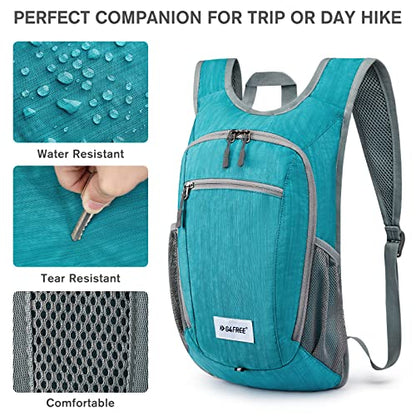 G4Free 10L/15L Hiking Backpack Lightweight Packable Hiking Daypack Small Travel Outdoor Foldable Shoulder Bag - color: Teal Blue, size: 15L