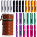 JPNK 24 Pcs Mini Refillable Perfume Portable Atomizer Bottles Travel Size Spray Refillable Refill Bottle 5 ml with Travel and Outgoing Bag