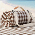 Waterproof Beach Blanket Picnic Outdoor Camp Mat Rug Towel Family Trip Essentials Summer Vacation Must Have Travel Accessories Lake Day Necessities Stuff Thing Need Gear Gift Supplies Item Gadget 2026 - color: Plaid Beige