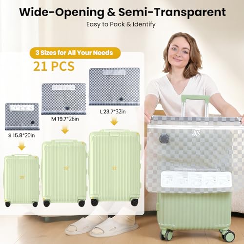 Vacuum Bags for Travel with Rechargeable Digital Display air Pump, 21 PCS Combo Travel Size Vacuum Seal Bags for Luggage and Suitcase,Space Saver for Clothes,Home Storage - size: 21 Combo Travel Size