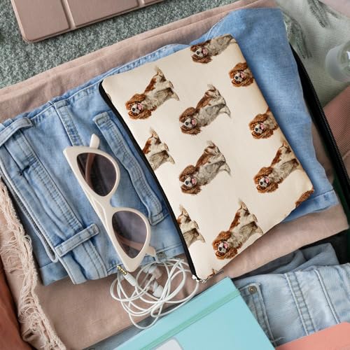 Cavalier King Dog Makeup Bag, Cavalier King Lovers Gifts Cosmetic Bag for Women, Dog Mom Lovers Owner Gifts for Women Christmas, Pet Lover Gift Zipper Travel Makeup Pouch for Purse - color: cavalier king