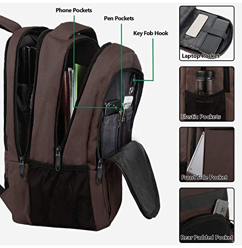 MATEIN 32L Laptop Backpack, Water Resistant School BookBag Fits 15.6 Inch Laptop Computer, Sturdy Personal Item Bag Casual Travel Daypack Carry on Underseat Luggage Backpack for Airlines, Brown - color: Tawny Brown, size: 15.6 Inch