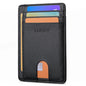 Buffway Slim Minimalist Front Pocket RFID Blocking Leather Wallets for Men and Women - Lichee Black - color: Lichee Black