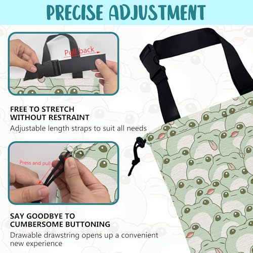 Car Garbage Bag Cute Frog Kiddie Hanging Canvas Car Trash Bag Waterproof Drawstring Car Back Seat Organizer for Car Back Front Seat Console with Adjustable Buckle - color: Cute Frog Kiddie