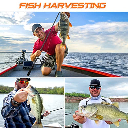 PLUSINNO Fishing Rod, Telescopic Fishing Rod and Reel Combo, Collapsible Travel Fishing Pole Rod Starter Kit, Carbon Fiber Fishing Rods and 12 +1 Bearings Stainless Steel, Fishing Gifts for Men Adults - color: 2PACK Full Kit with Carrier Case, size: 2.1m