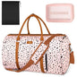 Convertible Garment Duffle Bags for Travel - Carry On Garment Bags With Toiletry Bag, Large Weekender Bags for Women Men 2 in 1 Hanging Suitcase Suit Travel Duffel Bags (Pink Leopard) - color: O-Pink Leopard