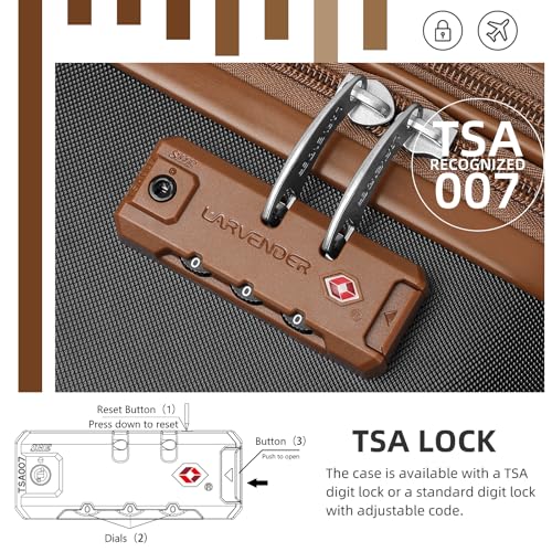 LARVENDER Luggage Sets 6 Piece Hardside Expandable Suitcase Set with Spinner Wheels TSA Lock Black, Travel Luggage Set Clearance for Men and Women, Black - color: Black Brown, size: 6 piece set
