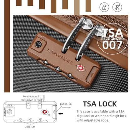 LARVENDER Luggage Sets 6 Piece Hardside Expandable Suitcase Set with Spinner Wheels TSA Lock Black, Travel Luggage Set Clearance for Men and Women, Black - color: Black Brown, size: 6 piece set