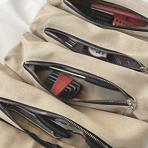 Roll Up Tool Bag, Wrench Organizer & Tool Pouch, Tool Roll Organizer, Mechanic Tool roll bags With 5 Tool Pouches for Mechanic, Electrician & Hobbyist