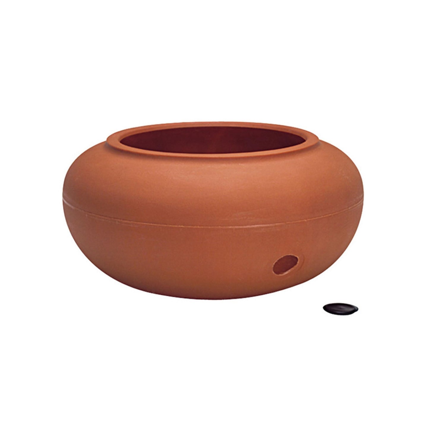The HC Companies 21" Plastic Garden Hose Pot 21"x21"x9.38" Holds Hoses 75-100 ft in Clay Color - color: Clay