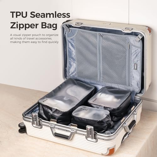 pack all Seamless Clear Toiletry Bag, Tear-resistant Clear Makeup Bag, Water-resistant Travel Packing Organizer for Toiletries, Cosmetics and Accessories (Large) - style: Large
