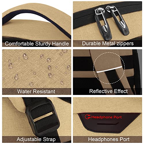 Volher Laptop Backpack,Business Travel Anti Theft Slim Durable Laptops Backpack,Water Resistant College Computer Bag for Women & Men Fits 15.6 Inch Laptop and Notebook-Khaki - color: Khaki, size: 15.6 Inch, style: Laptop