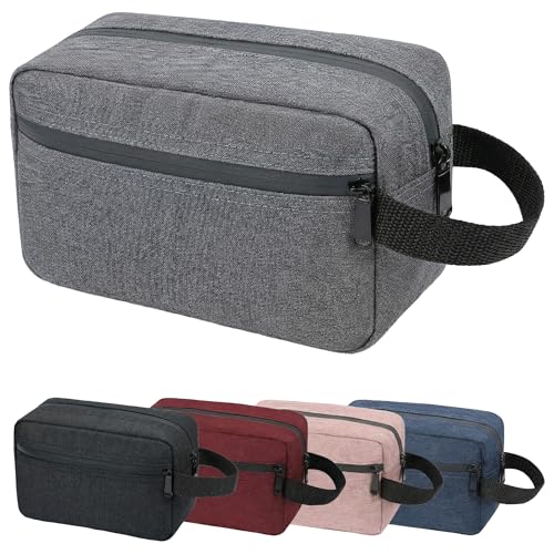 DSYSC Travel Toiletry Bag for Women Men, Small Makeup Bag, Water-Resistant Cosmetic Bag, Cosmetic Pouch, Traveling Dopp Kit, Travel Essentials Accessories (Grey) - color: Grey