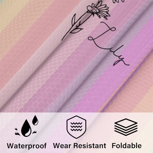 Custom 6 Set Compression Packing Cubes for Travel, Personalized Lightweight Luggage Organizer Bags with Name & Birth Flower, Expandable Large Expandable Packing Organizer, April Gradient - color: Rainbow