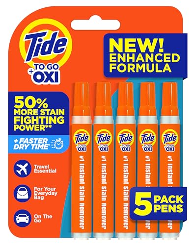 Tide Stain Remover for Clothes, Tide To Go Pen, Instant Stain & Spot Remover for Clothes, Travel & Pocket Size, 5 Count (Pack of 1) (Packaging May Vary) - size: 0.34 Fl Oz (Pack of 5)