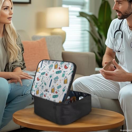 Emergency Kit Bag First Aid Cross Symbol Empty First Aid Bag for Workplace Church and Home Preparedness Built with Abrasion-Resistant Fabric MOLLE Compatibility Lightweight Carry Handle - color: First Aid