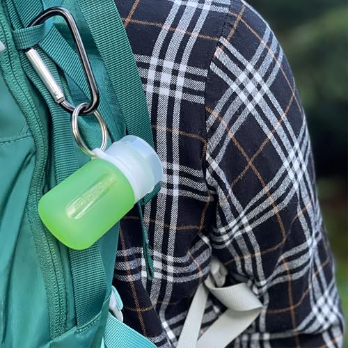 humangear GoToob Bottles - Silicone Leak-Proof Travel Tubes for Toiletries, Camping & TSA Carry-On (3-Pack), Mini (0.9 fl oz; 27ml), Clear/Green/Blue - color: Clear/Green/Blue, size: 0.9 Ounces