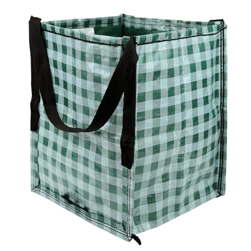 DURASACK Heavy Duty Storage Tote Bag 22-Gallon Rugged Woven Polypropylene Moving Bag, Reusable Self-Standing Design, Holds up to 500 Pounds, Single, Gingham Green - color: Gingham Green, size: Single