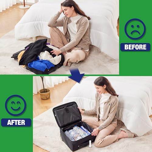 Travel Vacuum Bags with Electric Pump, Vacuum Travel Bags for Luggage and Suitcase, Combo 12 Pack - size: 12-combo