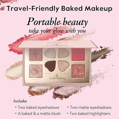 All in one Full Size Travel-Friendly Baked Makeup Palette,High Pigmented Long Lasting, glitter Shimmer Matte,Bronzer Blush Highlighter and Eyeshadows