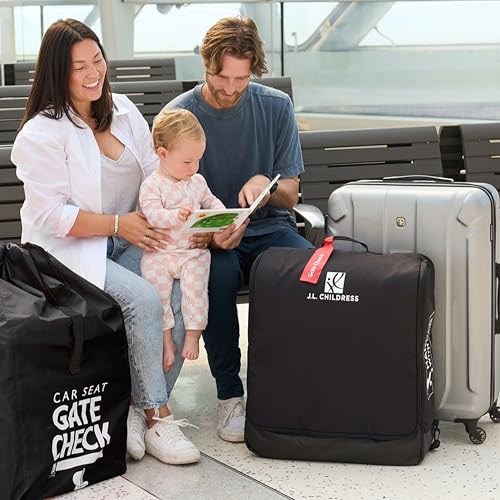 J.L. Childress Compact Travel Stroller Bag for Airplane - Fits Most Compact-Fold Single Baby Strollers, Compatible with UPPAbaby MINU, GB Pockit, Nuna TRVL & More, AirTag Compatible - Black - style: Unpadded