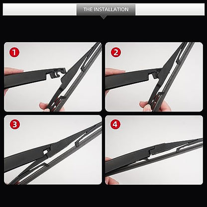 Replacement for Hyundai Santa Fe 2013-2018 Rear Windshield Wiper Blade and Arm Assembly-Car Back window wiper Arm Blade Complete Set - size: For Hyundai Santa Fe 2013-2018